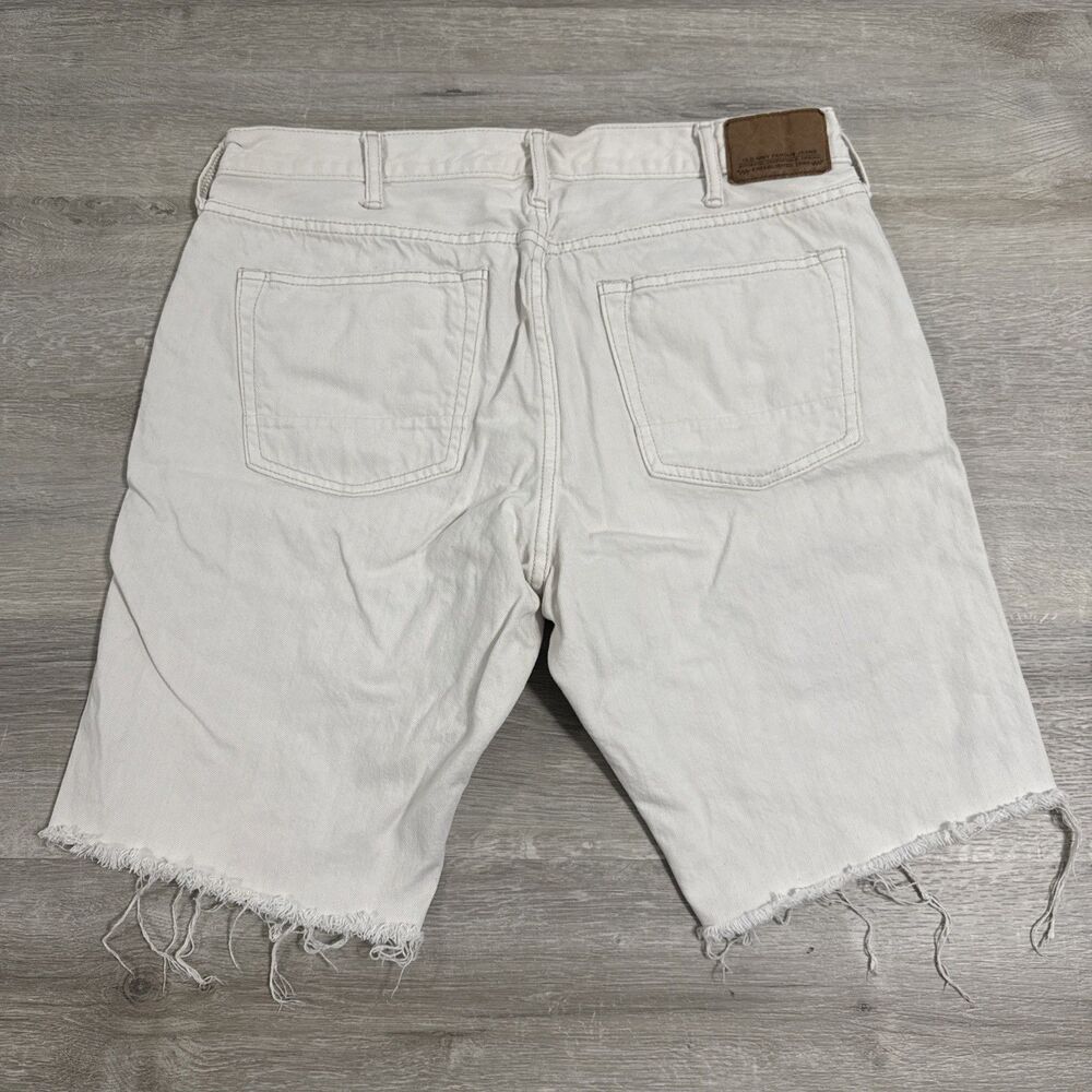Old Navy Denim Shorts Men’s 36 White Premium Slim Cut Off Raw Hem Cotton - Picture 6 of 14